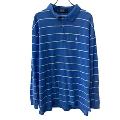 POLO Ralph Lauren 長袖 ボーダーポロシャツ XXL ブルー ホワイト ポロ ラルフローレン プルオーバー コットン 秋物 a711-5059