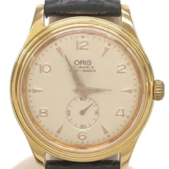 腕時計 ジャンク 稼働 ORIS オリス 7427-26 手巻き メンズ シルバー色文字盤 ベルト尾錠社外品 25k760-1のサムネイル