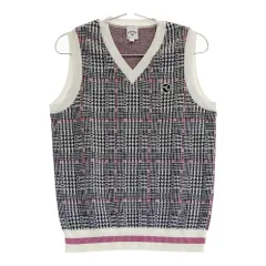 サイズ：M CALLAWAY SELECT キャロウェイ セレクト  Vネック ニットベスト チェック柄 ホワイト系 [240101545878] ゴルフウェア レディース ストスト