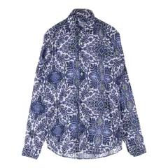 ETRO (エトロ) フラワー ペイズリー総柄 ロングスリーブ 長袖シャツ ブルー