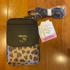 ハローキティ　スマホショルダーバッグ　ヒョウ柄　しまむら　ブラック