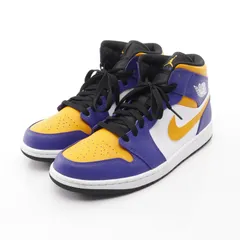 ナイキ NIKE スニーカー AIR JORDAN 1 MID LAKERS DQ8426-517 パープル レザー DQ8426-517 Air Jordan 1 Mid Lakers スニーカー メンズ Used A