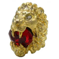 【新品】グッチ リング 指輪 アクセサリー GUCCI LION HEAD ライオンヘッド クリスタル メタル 675305 I6658 ブティックライン レディース メンズ 送料無料