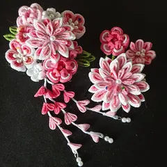 つまみ細工の髪飾りセット/ピンク系/七五三/結婚式