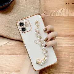 iPhone13Pro ケース インスタ映え  スマホケース スマホカバー ハート 韓国 チェーン付きケース iPhoneカバー アイフォンケース 可愛い あいふぉんけーす パール パールチェーン iPhoneケース 