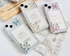 全機種対応　紫陽花のiPhoneケース　お洒落　かわいい　韓国　クリアケース　透明　スマホケースiPhone17 iPhone16 iPhone15 iPhone14 iPhone13 iPhone12 iPhone11 iPhone13mini 他