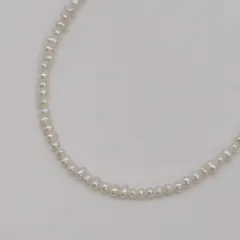 【返品OK】約3.0mm パール ネックレス 47cm SS レディース ステンレス 白色 ホワイト【送料無料】【中古】