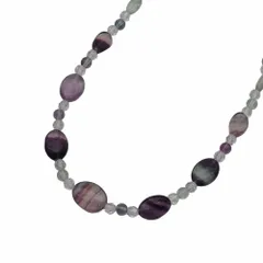 【返品OK】天然フローライト ネックレス 55cm SILVER クォーツ レディース シルバー 銀 カラフル【送料無料】【中古】