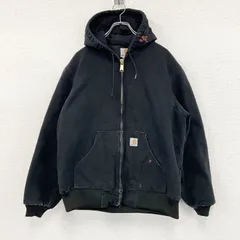 【3点以上まとめ買いで20%OFF】古着 used　Carhartt　カーハート　アクティブジャケット　中綿入り　黒　ブラック　Mサイズ