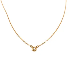 【鑑定済み】正規品 TIFFANY＆CO ティファニーバイザヤード ネックレス ダイヤモンド0.05ct エルサペレッティ K18PG