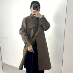 新品 Crocodile ロングコート Mサイズ ブラウン 茶 上品シルエット ウール混 シャツ風 デザイン 通勤 カジュアル 大人可愛い レディース アウター 秋冬服 クロコダイル ジャンバー プレゼント 贈り物 買い物 アウトドア 通勤 通学 レディース