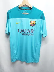 ◇ ⊂ NIKE ナイキ FCバルセロナ メッシュ 半袖 Tシャツ カットソー サイズL ブルー系 メンズ E  【1507100001221】