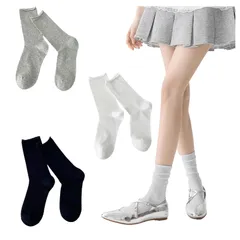 【特価セール】ソックス 薄手 クルー丈 ニット レディース 靴下 蒸れない コットン 通気 ルーズソックス おしゃれ 3足セット 通勤 Home] 夏 [JK