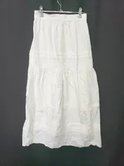 ◇ ⊂ Discoat ディスコート ティアード ロング フレア スカート サイズF ホワイト系 レディース E  【1507230001511】