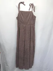 ◇ ⊇ callautia カラウティア コーデュロイ ロング キャミソールワンピース サイズL ダークブラウン系 レディース E  【1507230001467】