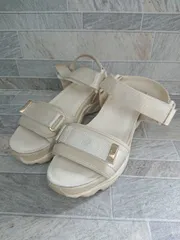 ◇ ⊂ JELLY BEANS ジェリービーンズ 厚底 ダブルベルト スポーツ サンダル サイズS ライトベージュ系 レディース E  【1507230001399】