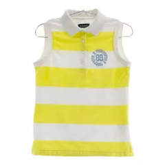 サイズ：0 PEARLY GATES パーリーゲイツ  ノースリーブポロシャツ パイル地 ボーダー柄 イエロー系 [240101549595] ゴルフウェア レディース ストスト