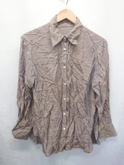 ◇ Θ グリーンレーベルリラクシング 玉虫色素材 長袖 シャツ ブラウス グレージュ ブルー系 レディース E  【1507230001931】