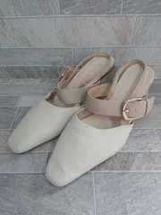 ◇ ⊂ Oriental Traffic オリエンタルトラフィック ストラップ ヒール パンプス サイズ37 ピンクベージュ系 レディース E  【1507230002228】