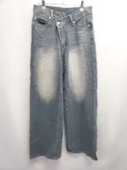 ◇ Θ INGNI イング ウエストデザイン デニム ワイド パンツ ジーンズ サイズM ネイビー系 レディース E  【1507230013880】