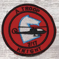 HE33 戦闘ヘリ A中隊 A Troop 第17騎兵連隊 第7飛行隊 赤 パッチ アメカジ ミリタリー 軍物 古着 刺繍 米軍 カスタム リメイク ベトジャン サバゲー
