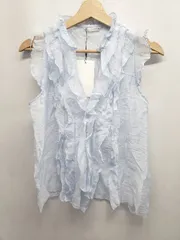 ◇ ⊂ 未使用 ZARA ザラ フリル フレンチスリーブ ブラウス サイズS ライトブルー系 レディース E  【1507230014047】
