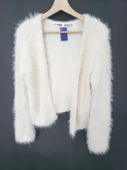 ◇ ⊇ CITEN シテン UNITED ARROWS 長袖 シャギーニット カーディガン サイズFREE オフホワイト系 レディース E  【1507230014030】