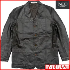 INED HOMME イネドオム テーラードジャケット L レザー 茶 キルティング 本革 メンズ FREE レザーテーラードジャケットサイズL一覧←SEULB屋着古← X8085