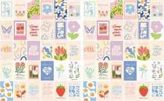 ドナリー おしゃれで可愛い ポストカード 30枚セット はがきサイズ 北欧 韓国 海外 インテリア 雑貨 ミニポスター (マルチカラー)