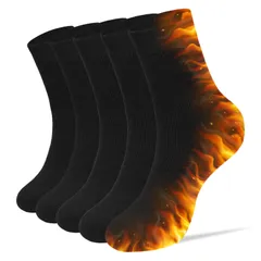 【人気商品】暖かい 抗菌消臭 防寒保温 吸汗 【40℃恒温蓄熱裏パイル・極暖ウール】 伸縮 厚手 締め付けない メンズ靴下 あったか ソックス 冬 アウトドア メンズ 登山 靴下 5足セット [SLEEPSINERO] 秋冬用