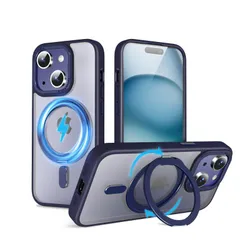 【新着商品】15 15 用 用 用 magsafe iphone 超強磁力 スマホケース 落下防止 米軍MIL規格 あいふおん15 あいふおん15 用 リング付き ケース スマホケース ワイヤレス充電対応 耐衝撃 ケース】360°回転スタンド 半透明 MagS
