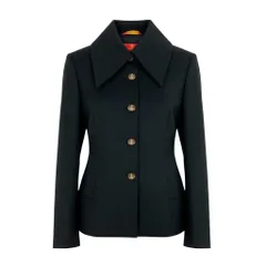 28k6《美品》 Vivienne Westwood RED LABEL ヴィヴィアンウエストウッド レッドレーベル オーブボタン カシミヤブレンド Aライン ジャケット 1 ブラックt18rのサムネイル