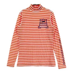 サイズ：2 PEARLY GATES パーリーゲイツ  ハイネック 長袖Tシャツ ボーダー柄 オレンジ系 [240101551986] ゴルフウェア レディース ストスト