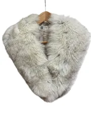 RE328【美品】SAGA FOX サガフォックス　リアルファー　ストール　ショール　ホワイト系　レディース