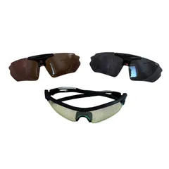 RE244 ellesse エレッセ スポーツサングラス 交換レンズ2枚付き ケース付属 ブラック×ミラーレンズ