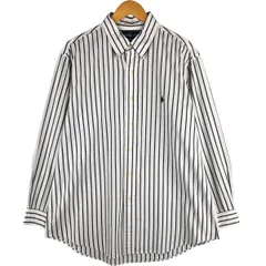 古着 ラルフローレン Ralph Lauren CUSTOM FIT 長袖 ボタンダウンストライプシャツ メンズXL相当/eaa595083