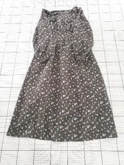 ◇ Θ ROPE PICNIC ロペピクニック 花柄 長袖 膝下丈 ワンピース サイズ36 ブラック グリーン系 マルチ レディース E  【1508270008690】