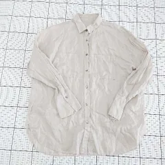 ◇ Θ UNTITLED アンタイトル リネン 長袖 シャツ ブラウス グレージュ系 レディース E  【1508270009079】