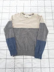 ◇ ⊇ Arnold Palmer アーノルド パーマー ウール 長袖 ニット セーター サイズ3 グレー ベージュ ネイビー系 レディース E  【1508270008997】