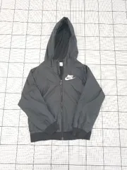 ◇ Θ NIKE ナイキ キッズ 子供服 ジップアップ 長袖 フーデッド ジャケット サイズXS ブラック系 男の子 女の子 E  【1507230011893】