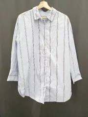 ◇ Θ Chocol raffine ショコラフィネローブ ストライプ 長袖 シャツ ブラウス サイズF ブルー系 レディース E  【1507230011756】