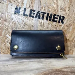 トラッカーウォレット ロング 3層】 ブラック 茶芯 北米ステア