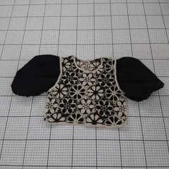 ◇ ⊂ ZARA ザラ クロシェ編み パフスリーブ 半袖 ブラウス サイズEUR S USA S MEX 26 ブラック ベージュ系 レディース E  【1508060013057】