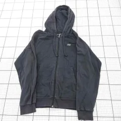 ◇ ⊇ UNDER ARMOUR アンダーアーマー 裏起毛 長袖 スウェット ジップアップパーカー サイズSM ブラック系 メンズ E  【1508060013040】