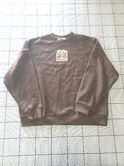 ◇ ⊇ PUBLUX パブリュクス 裏起毛 プリント スウェット 長袖 トレーナー サイズF ブラウン系 レディース E  【1508060013675】