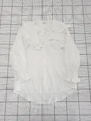 ◇ Θ Dream garden ドリームガーデン ボリュームフリルカラー 長袖 シャツ ブラウス サイズF ホワイト系 レディース E  【1508060013866】