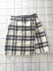 ◇ ⊆ ROPE' ロペ チェック柄 膝丈 台形 スカート サイズ38 ブラック系 ベージュ系 レディース E  【1508260055314】