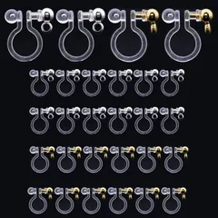 【在庫処分】【BEAUTY PLAYER】ノンホールピアス 樹脂 20ペア40個 イヤリングコンバーター パーツ カン付き イヤリング セット ゴールド ステンレス DIY ハンドメイド (カン)