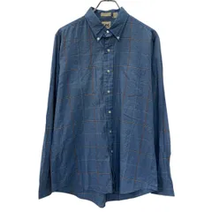 Lee 長袖 チェックシャツ L ブルー マルチカラー リー ボタンダウン ボタン 胸ポケット シアーシャツ チェック柄 春物 a711-5128のサムネイル