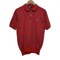  POLO RALPH LAUREN　ポロシャツ　半袖　ボーダー　刺しゅうロゴ　ワンポイントロゴ　ナイガイ製　古着